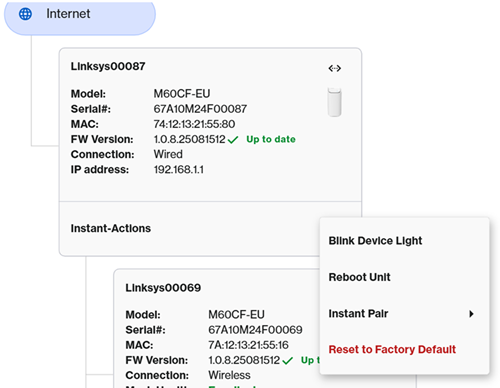 Parent router details and settings