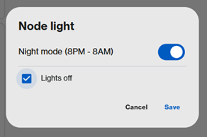 Node Lights off checkbox