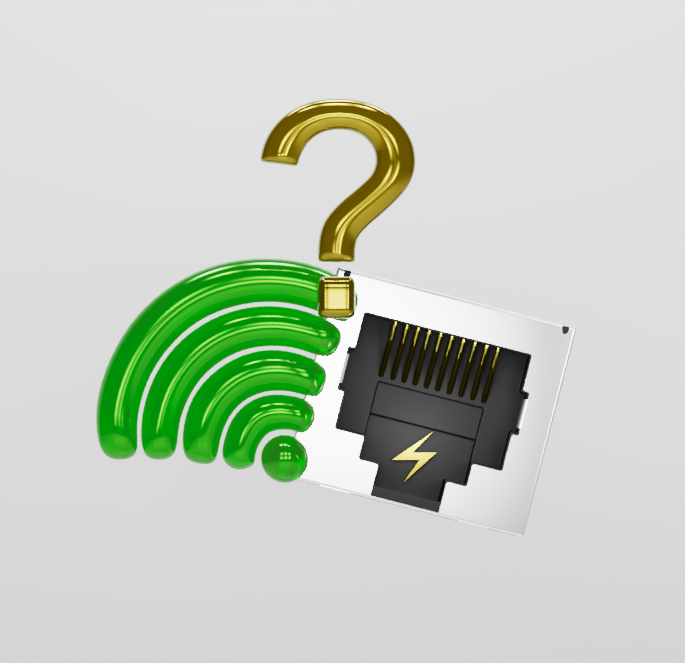 An illustration on whether to use WiFi or ethernet
