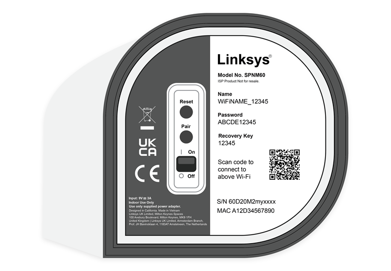An image of the Linksys SPNM60CF's bottom panel