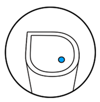 An image of the node displaying a solid blue light