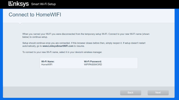 Use the credentials to connect your devices to the WiFi network