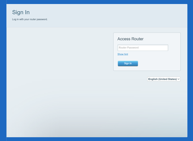 Enter the router password and click Sign in.