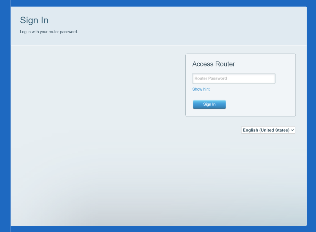 Enter the router’s password that you created during setup