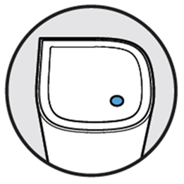 Router with solid blue light