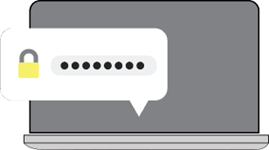 Laptop image with password icon