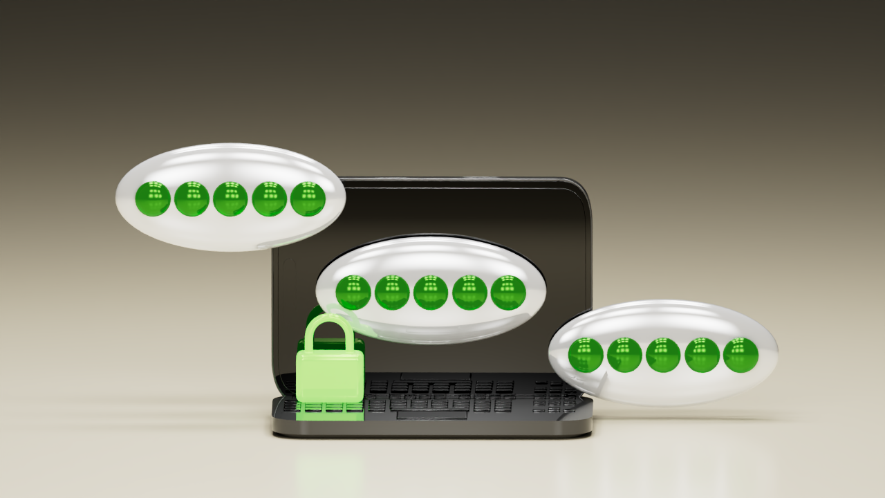 Laptop image with password icon