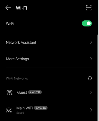 Go to Wi-Fi