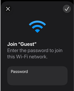 Enter the password to join this WiFi network