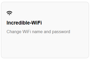 An image of the Incredible WiFi tile of the Linksys Now web interface