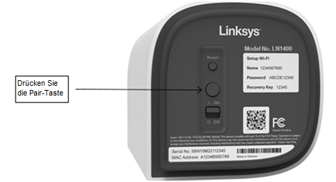 Pair-Taste auf der Unterseite des Parent Node