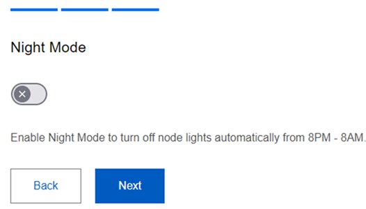 Toggle button to enable or disable Night mode