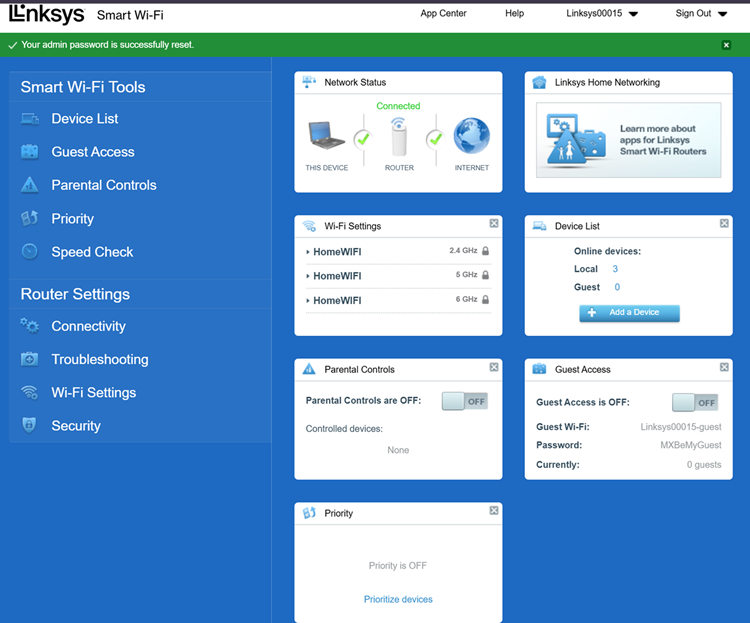 An illustration of the router's dashboard.