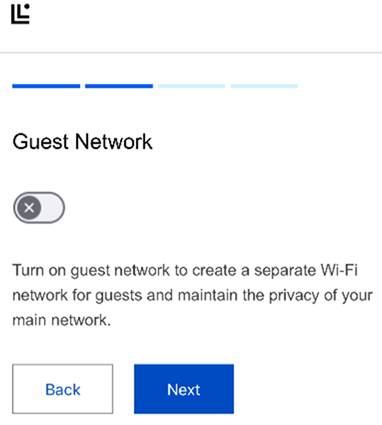 A toggle button to either enable or disable Guest network