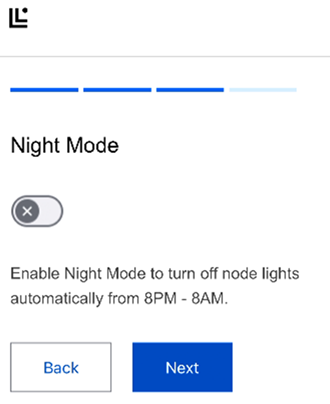 A toggle button to either enable or disable Night Mode