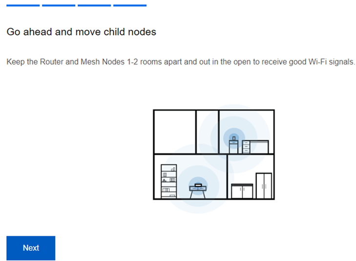 A prompt to move your child nodes to a different location. Click the Next button once done.