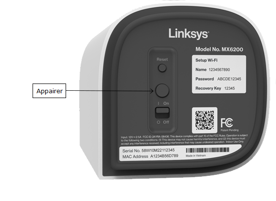 an image of LN1400, MX6200, MBE7000 showing where the Pair button is located