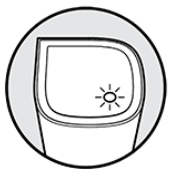 A blinking white light 