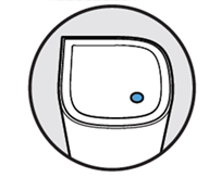 a solid blue light