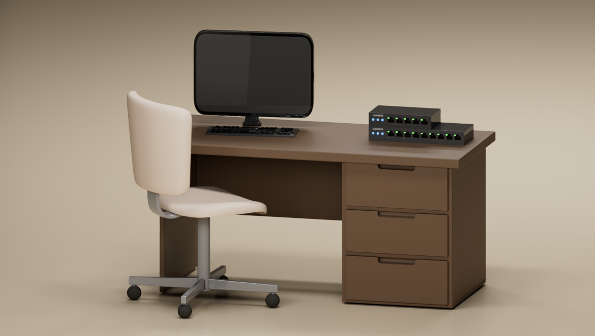Switches on a shelf or desk placement