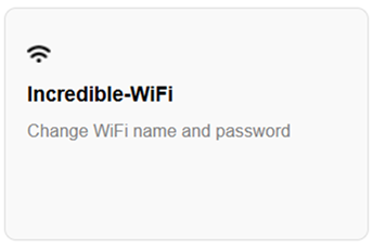 An image of the Incredible WiFi tile of the Linksys Now web interface