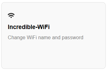 An image of the Incredible WiFi tile of the Linksys Now web interface