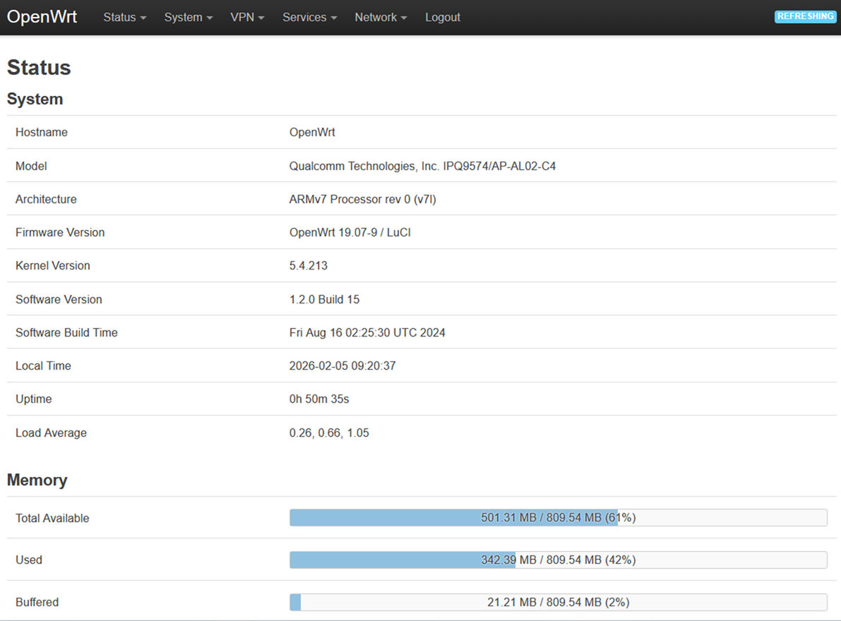 Select the Network tab and then go to the Wireless sub-tab