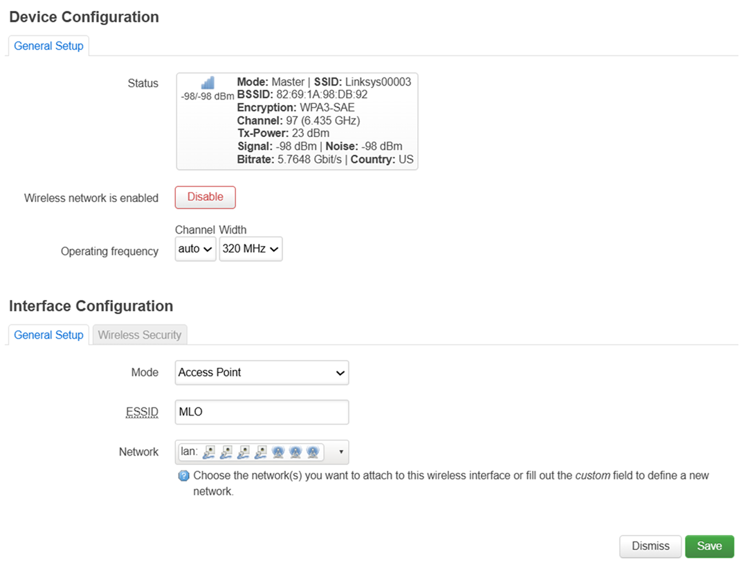 Apply the same configuration to "wifi2" settings