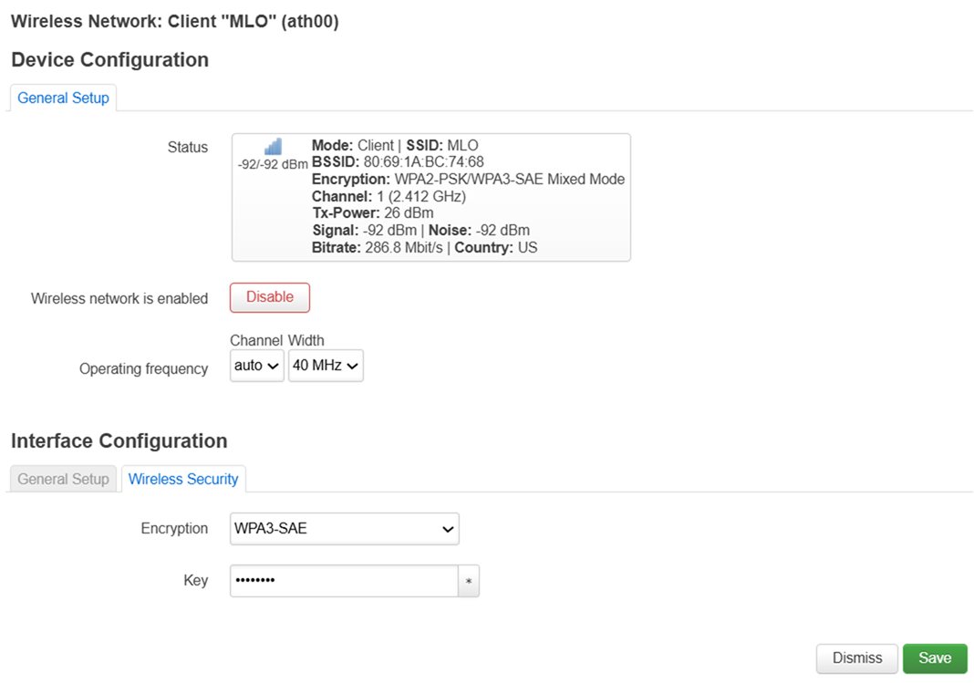 Change the Encryption type to WPA3-SAE