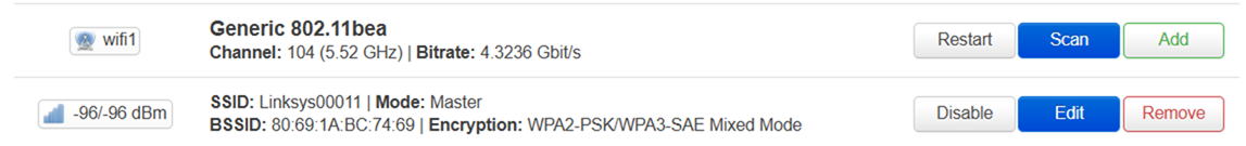 Click the Edit button where it says "wifi1"