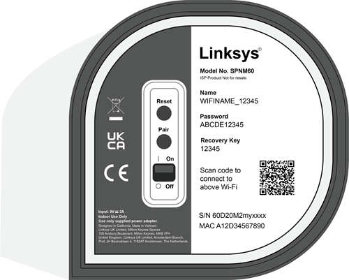 An image of the Linksys SPNM60PW's bottom panel