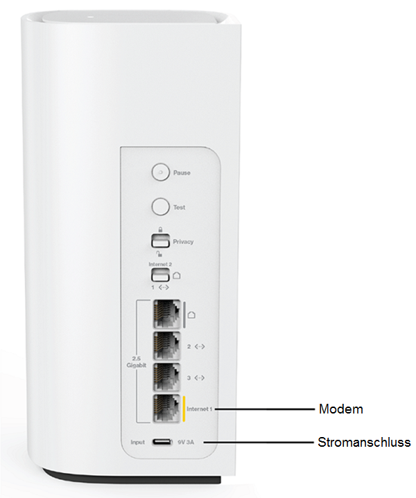 Connecting Ethernet and power cables to the router