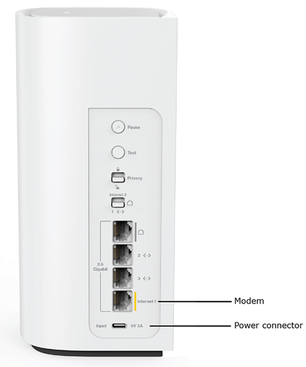 Connecting Ethernet and power cables to the router