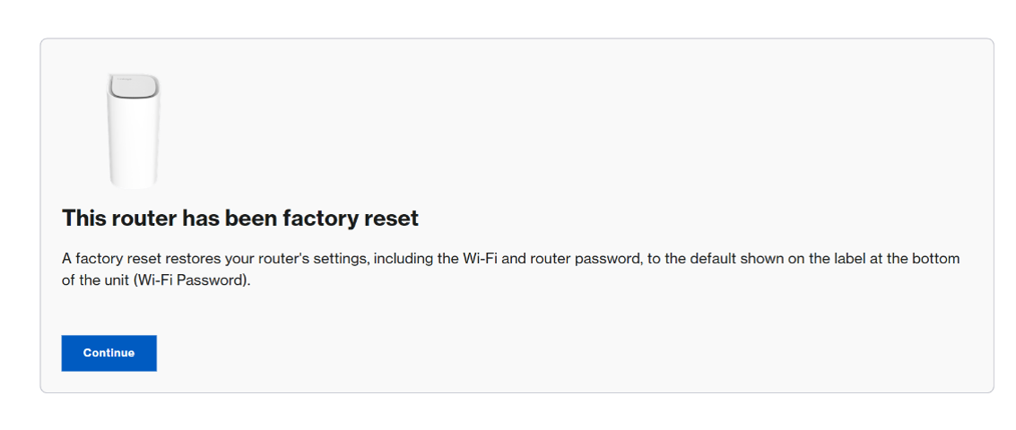 Linksys Smart Wi-Fi welcome screen