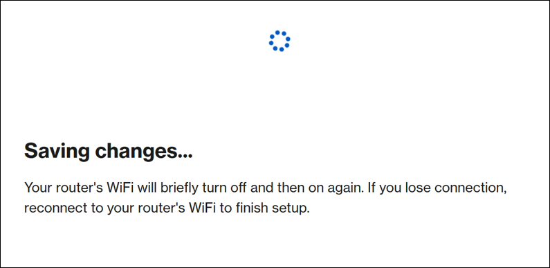 Saving settings loading screen