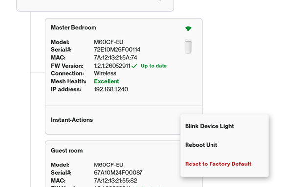 Reset the child node only
